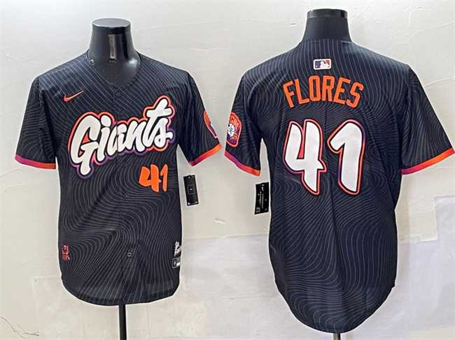 Men%27s San Francisco Giants #41 Wilmer Flores Anthracite 2025 City Connect Limited Stitched Jersey